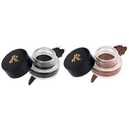 Ronzille 36Hr Waterproof And Smudge Proof Long Wear Gel Eyeliner With Brush - Black And Brown