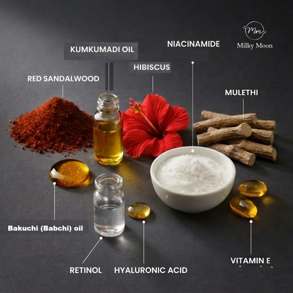 Milky Moon Red Sandalwood & Hibiscus Face Cream For Anti-Aging & Wrinkles