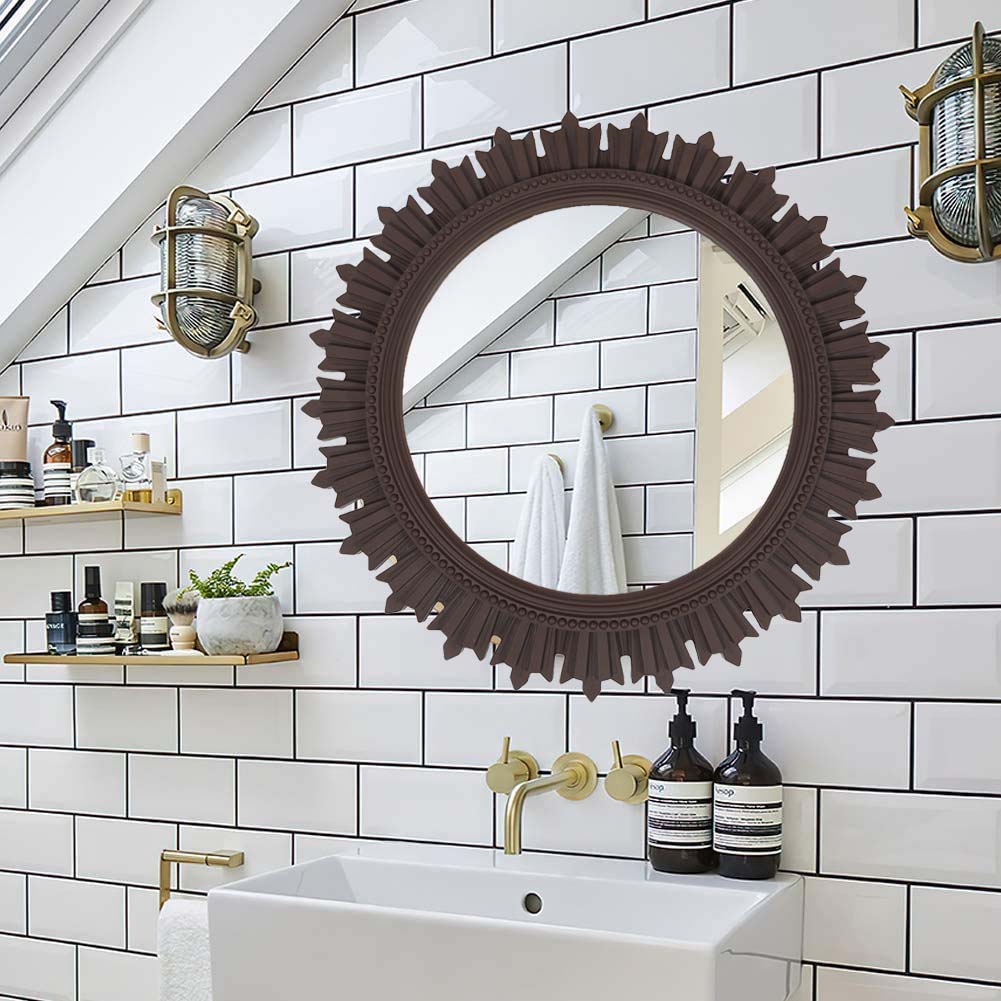 EFINITO Sunburst Wall Mirror, Decorative Framed Mirror for Bathroom, Bedroom, Living Room & Vanity (17 Inch)