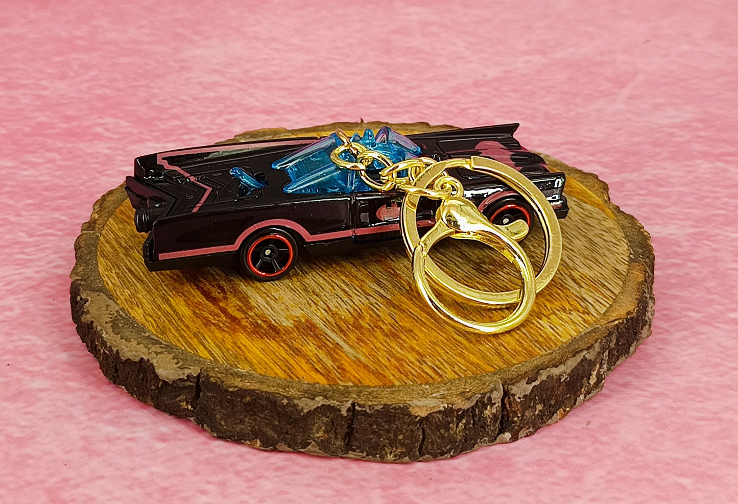 Bat Themed Car Keychain | Model 4 | With Golden Keyring |