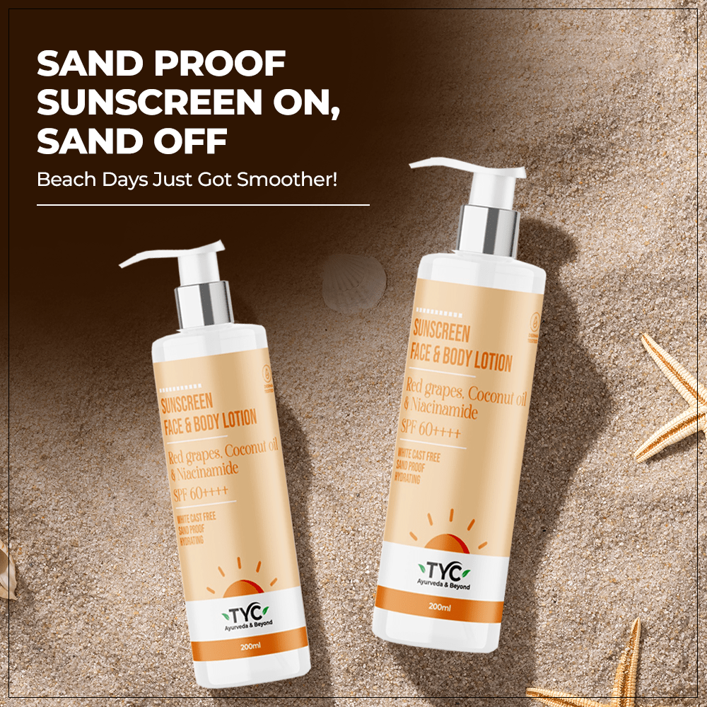 TYC Sunscreen Face & Body Lotion - Red Grapes, Coconut Oil & Niacinamide | SPF 60++++
