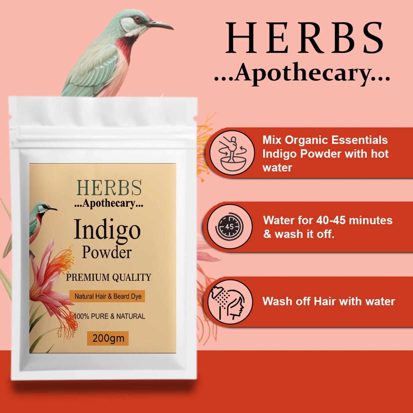 Zenvista Herbs Apothecary Indigo Powder For Natural Hair And Beard Dyes