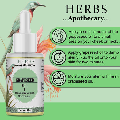 Zenvista Herbs Apothecary Grape Seed Oil For Moisturizer & Softens