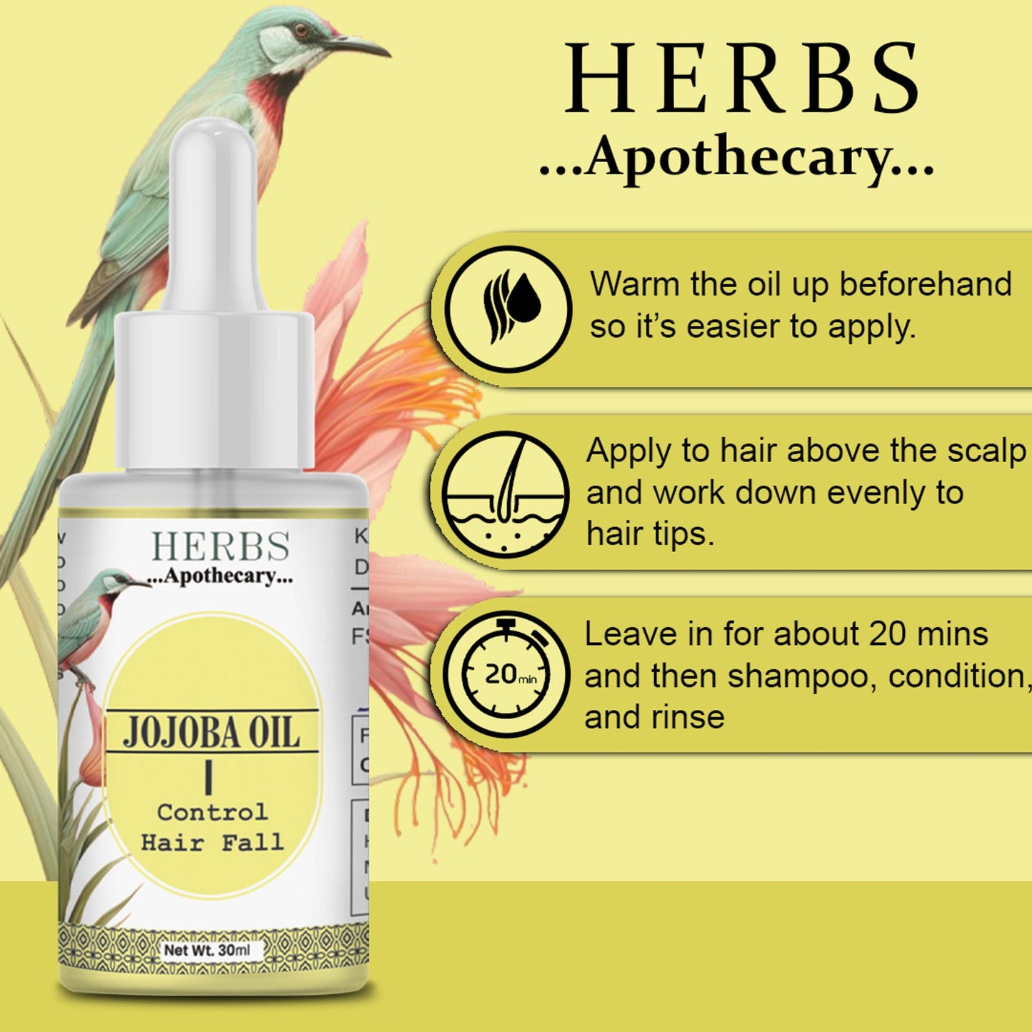 Zenvista Herbs Apothecary Jojoba Oil For Control Hair Fall