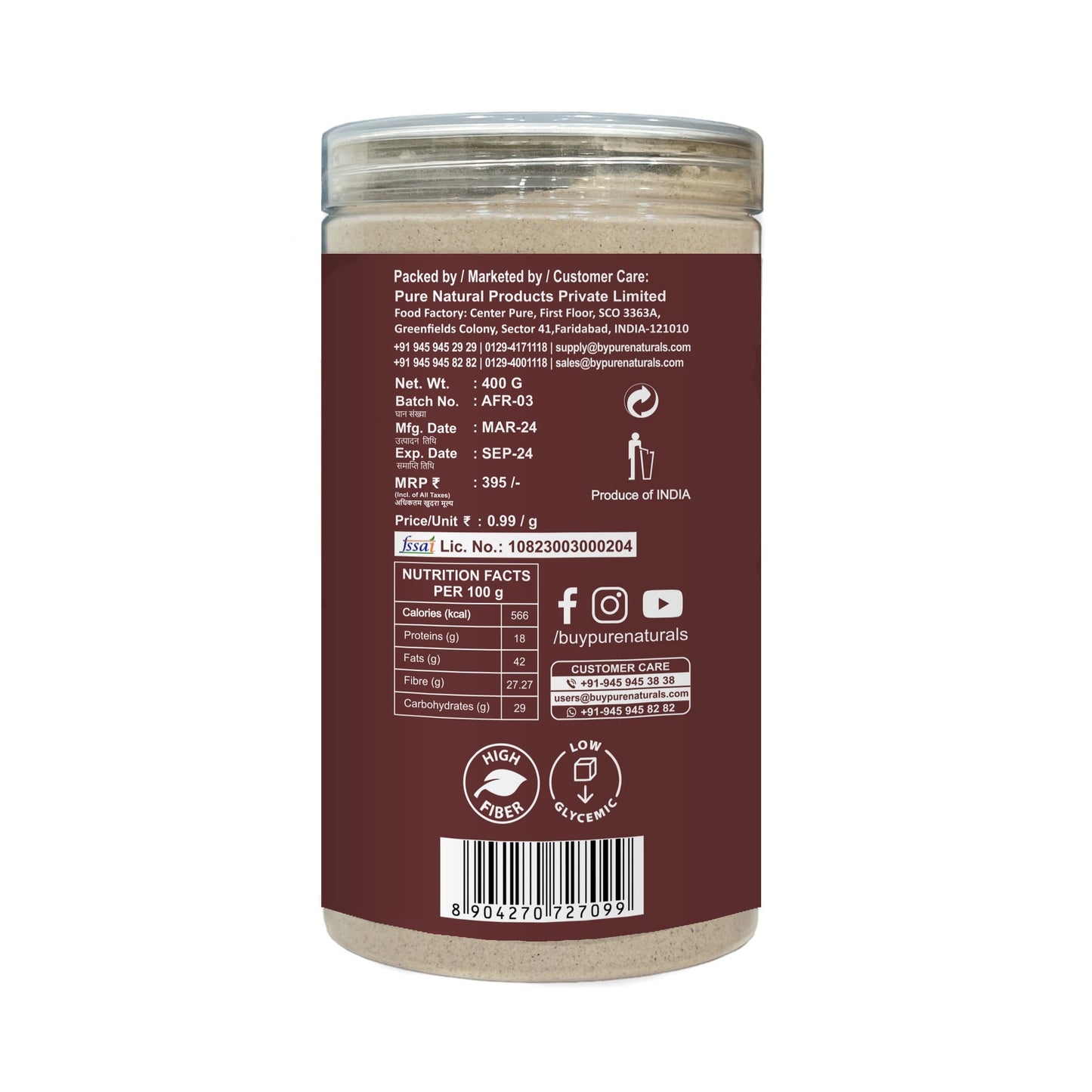 byPureNaturals Alsi Atta (Flaxseed Powder Flour)