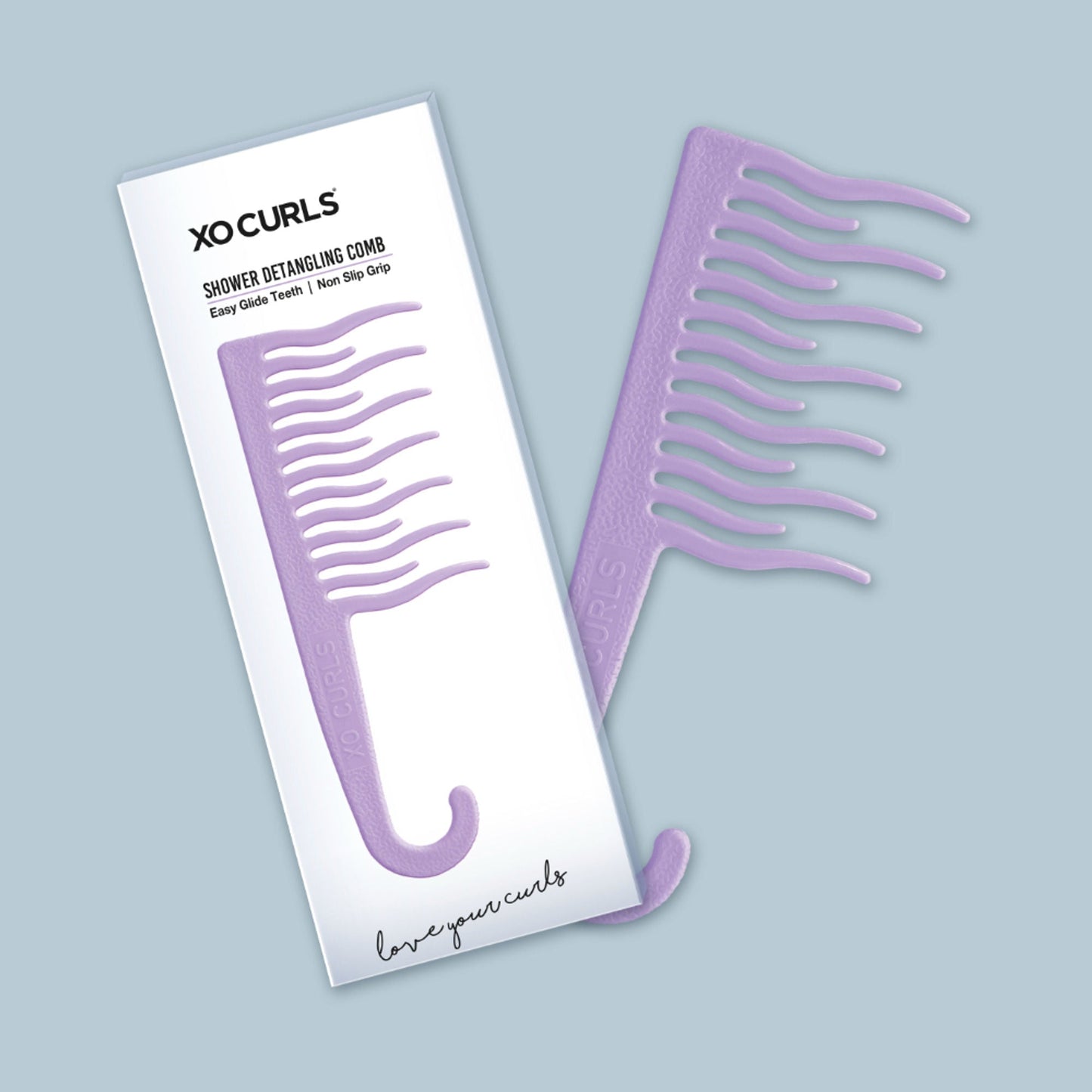 XO Curls Shower Detangling Comb - Lavender