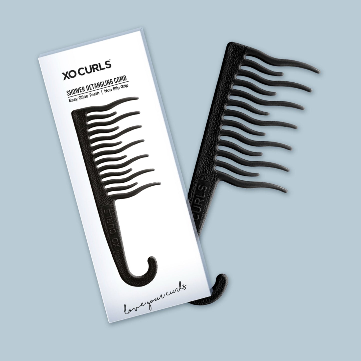 XO Curls Shower Detangling Comb - Black