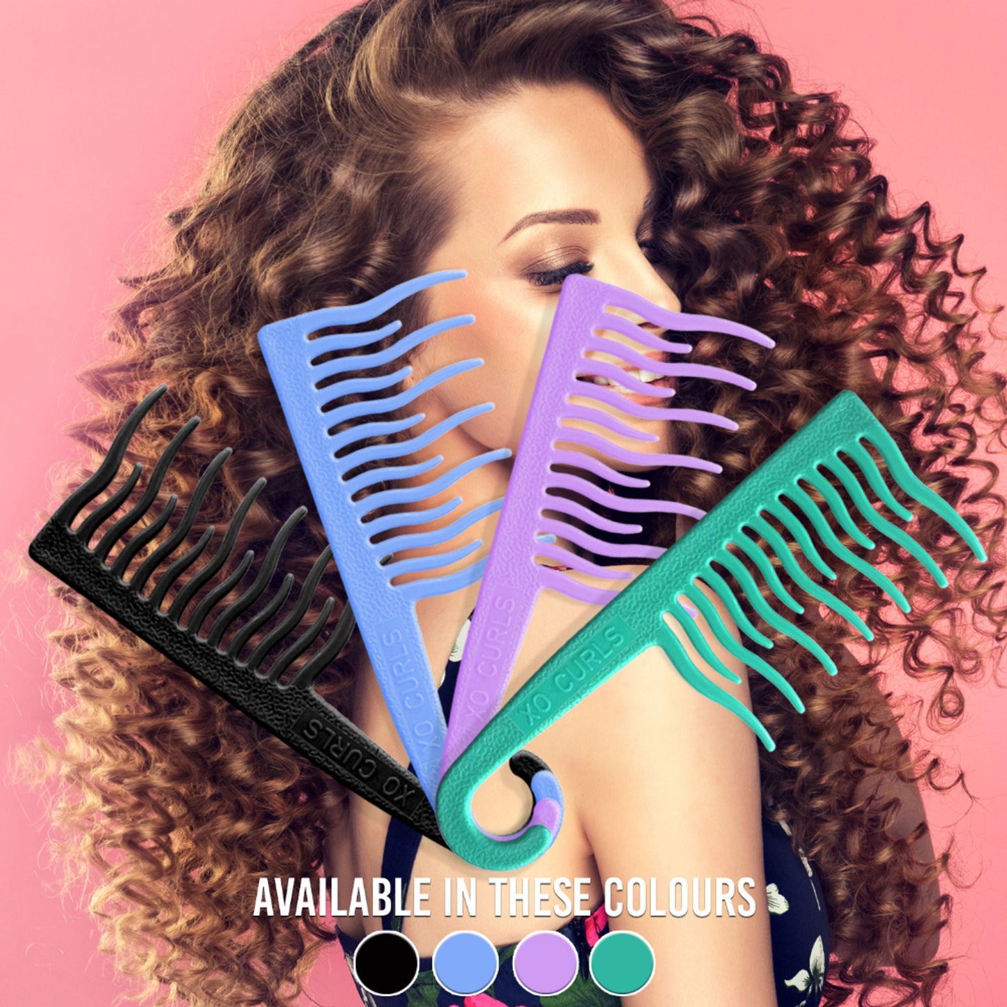 XO Curls Shower Detangling Comb - Black