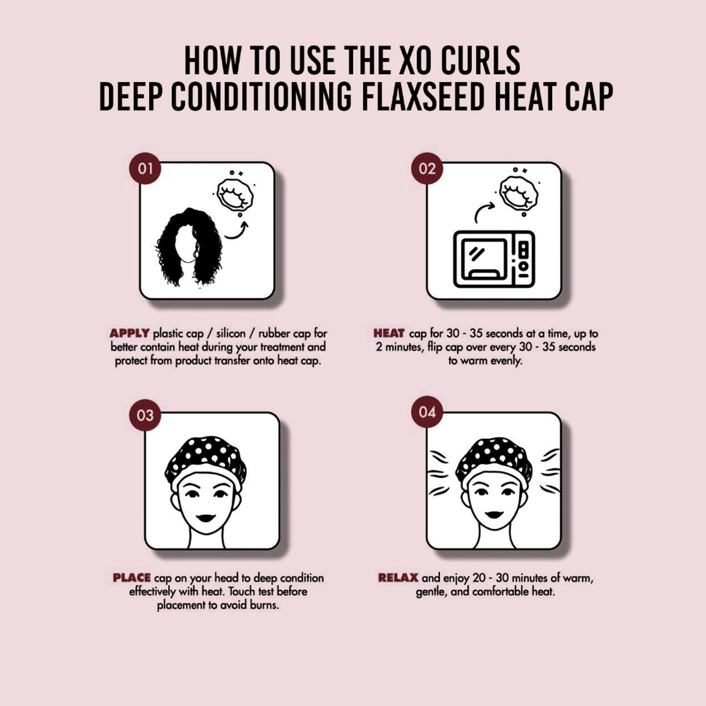 XO Curls Flax Seed Heat Cap For Deep Conditioning