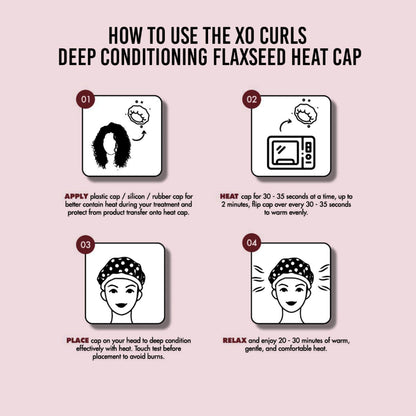 XO Curls Flax Seed Heat Cap For Deep Conditioning