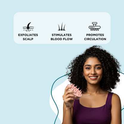 XO Curls Scalp Massaging Shampoo brush - Pink