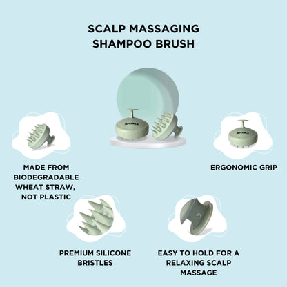 XO Curls Scalp Massaging Shampoo brush - Green