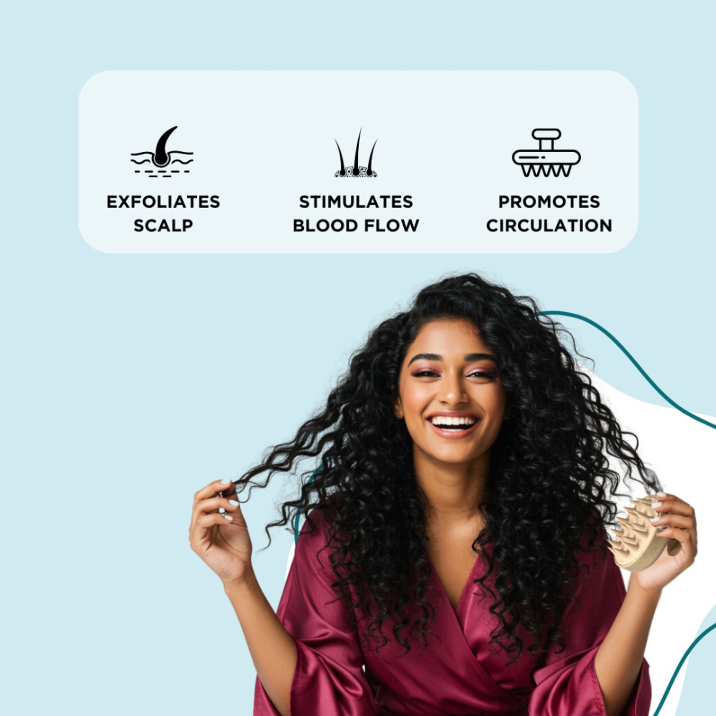 XO Curls Scalp Massaging Shampoo brush - Beige