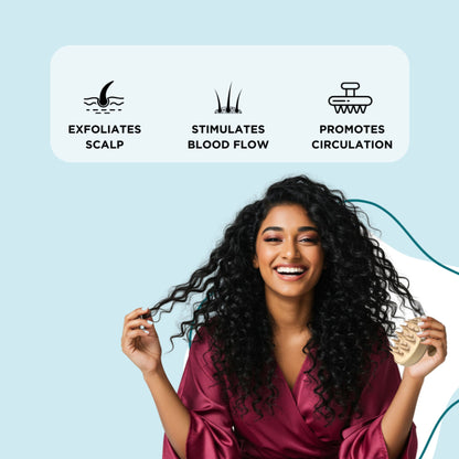 XO Curls Scalp Massaging Shampoo brush - Beige