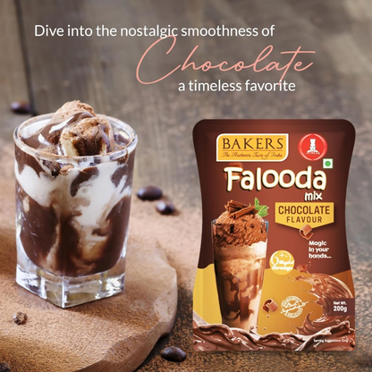 BAKERS Falooda Mix Powder - Chocolate, Pista and Rose