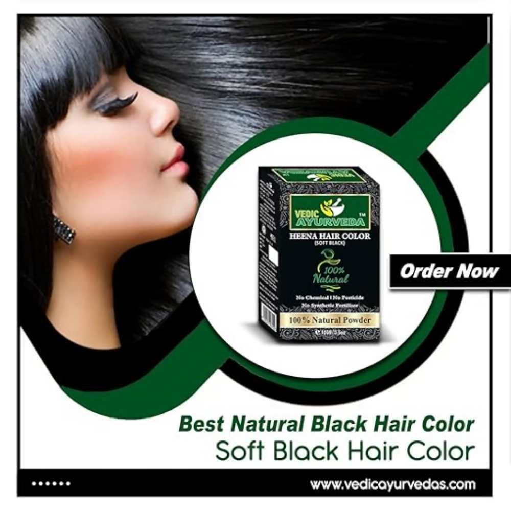 VedicAyurveda Natural Henna hair color Soft Black