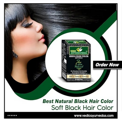 VedicAyurveda Natural Henna hair color Soft Black