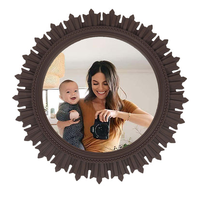 EFINITO Sunburst Wall Mirror, Decorative Framed Mirror for Bathroom, Bedroom, Living Room & Vanity (17 Inch)