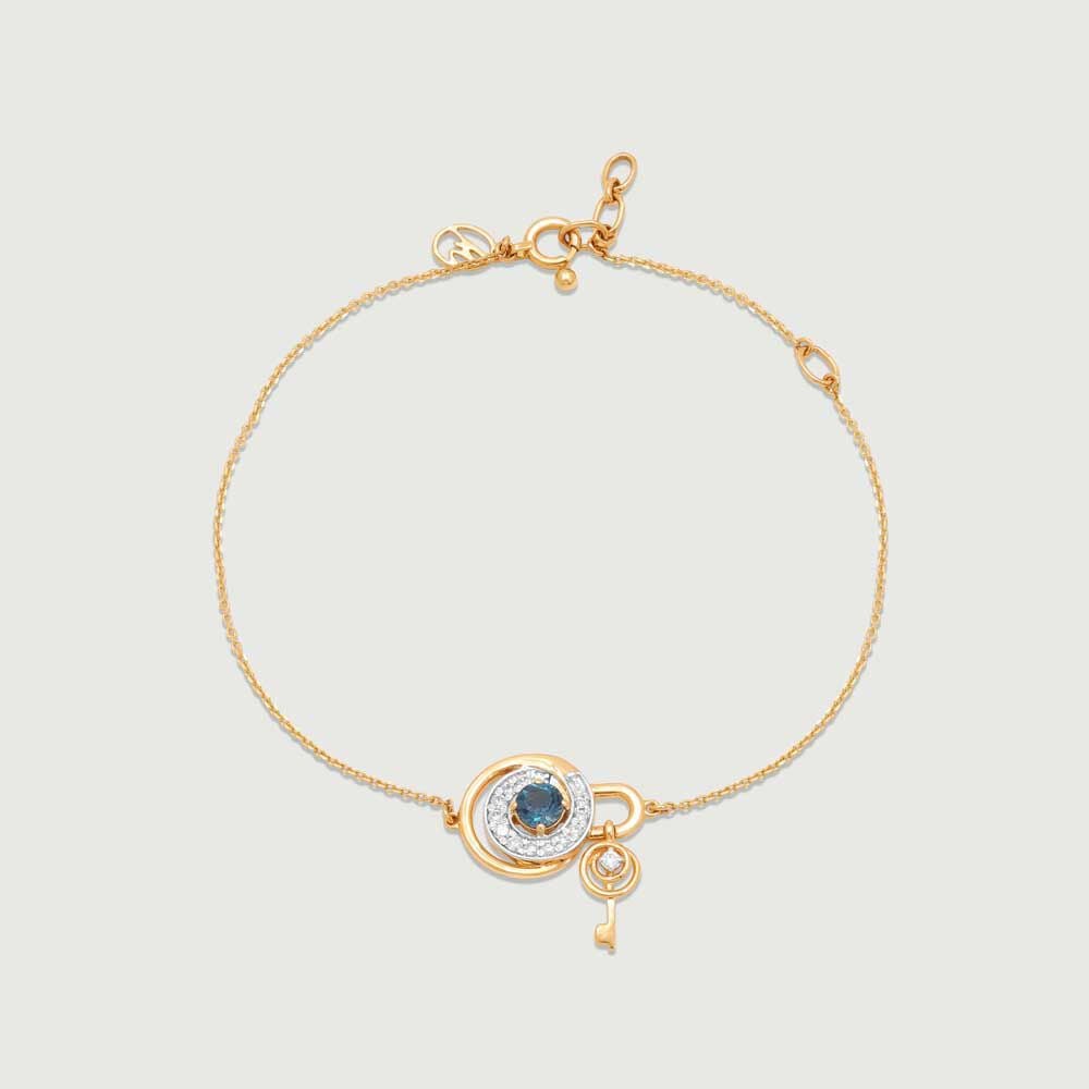 Sassy Charmer Diamond Bracelet in 14K Yellow Gold, 0.11 ct