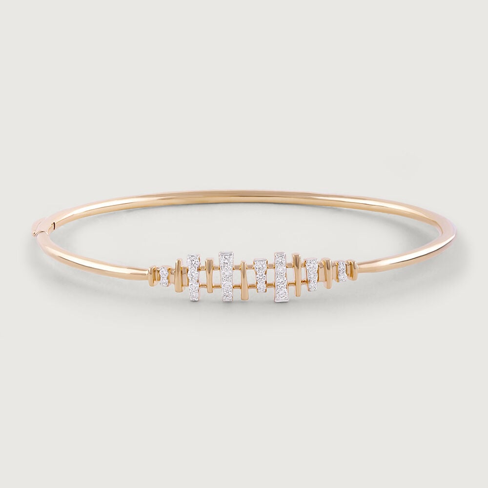 Luminous Connect Gold & Diamond Bangle in 14K Yellow and White Gold, 0.252 ct