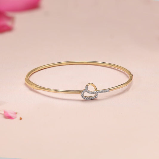 Love Story Diamond & Gold Bangle in 14K Yellow Gold, 0.163 ct