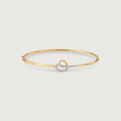 Love Story Diamond & Gold Bangle in 14K Yellow Gold, 0.163 ct