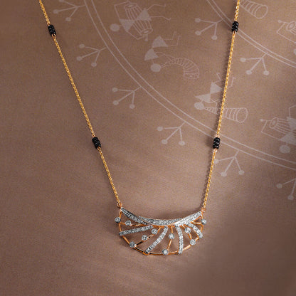 Glowing Eternity 14 Kt Gold and Diamond Mangalsutra in 14K Yellow Gold, 0.282 ct