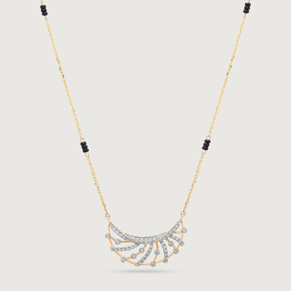 Glowing Eternity 14 Kt Gold and Diamond Mangalsutra in 14K Yellow Gold, 0.282 ct
