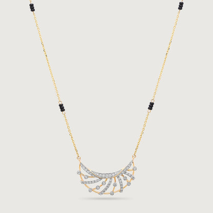 Glowing Eternity 14 Kt Gold and Diamond Mangalsutra in 14K Yellow Gold, 0.282 ct