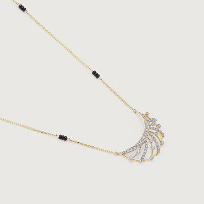 Glowing Eternity 14 Kt Gold and Diamond Mangalsutra in 14K Yellow Gold, 0.282 ct