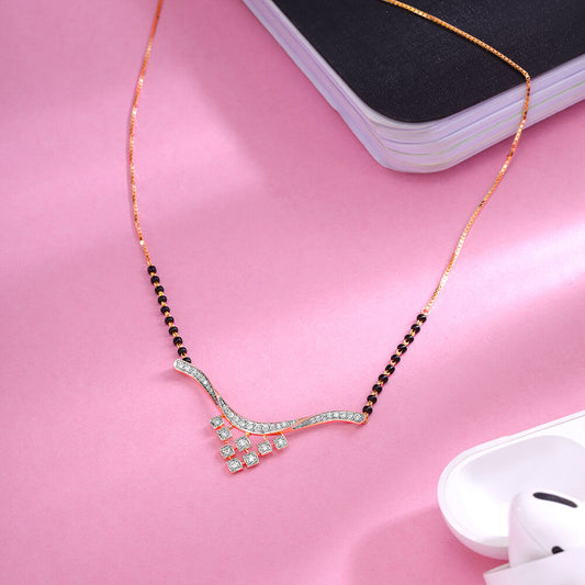 Lustrous Vows 18 Kt Gold and Diamond Mangalsutra in 18K Yellow Gold, 0.296 ct