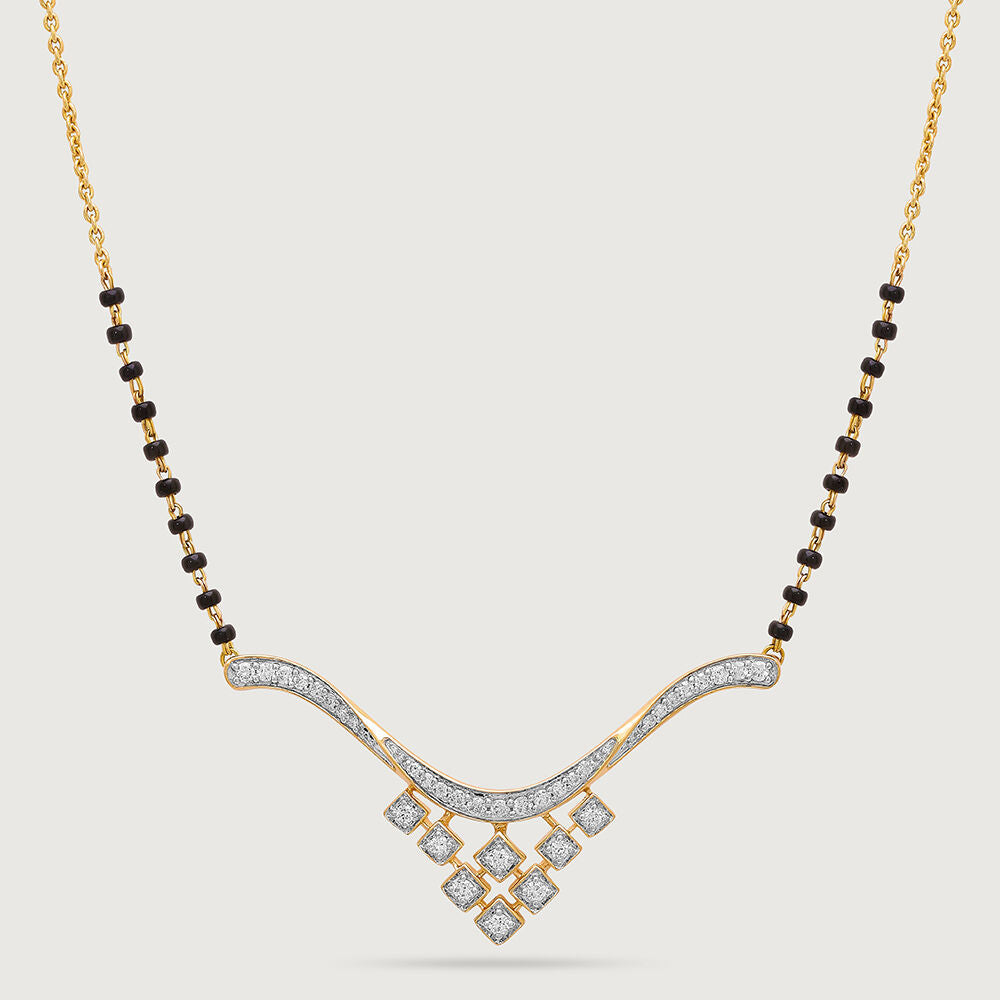 Lustrous Vows 18 Kt Gold and Diamond Mangalsutra in 18K Yellow Gold, 0.296 ct