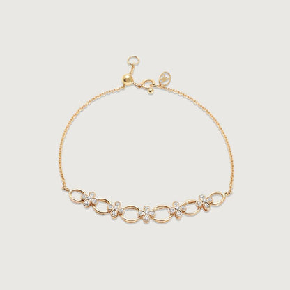 Chic Orbit Diamond Bracelet in 14K Yellow Gold, 0.096 ct