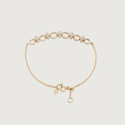 Chic Orbit Diamond Bracelet in 14K Yellow Gold, 0.096 ct