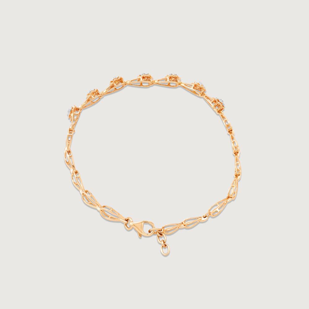 Delicate Drop Diamond Bracelet in 14K Yellow Gold, 0.325 ct