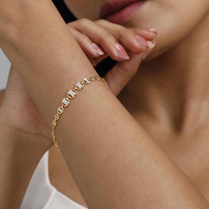 Urban Gleam Diamond Bracelet in 14K Yellow Gold, 0.156 ct