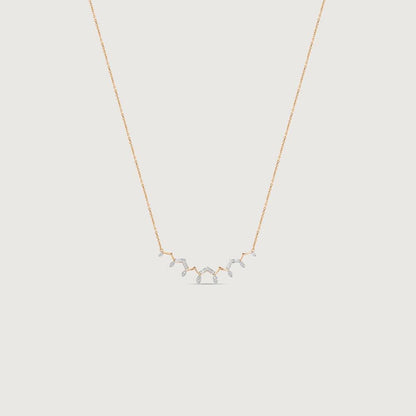 Arch Sparkle Diamond Necklace in 14K Yellow Gold, 0.207 ct
