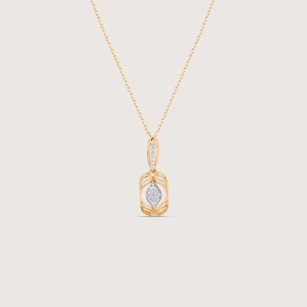 Arcade Shine Diamond Pendant in 18K Yellow Gold, 0.112 ct