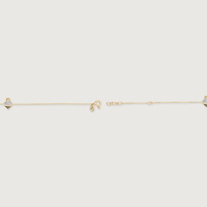 Bee Bold Diamond Bracelet in 9K Yellow and White Gold, 0.064 ct