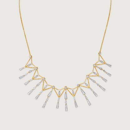 Horizon Spire Diamond Necklace in 14K Yellow Gold, 1.062 ct