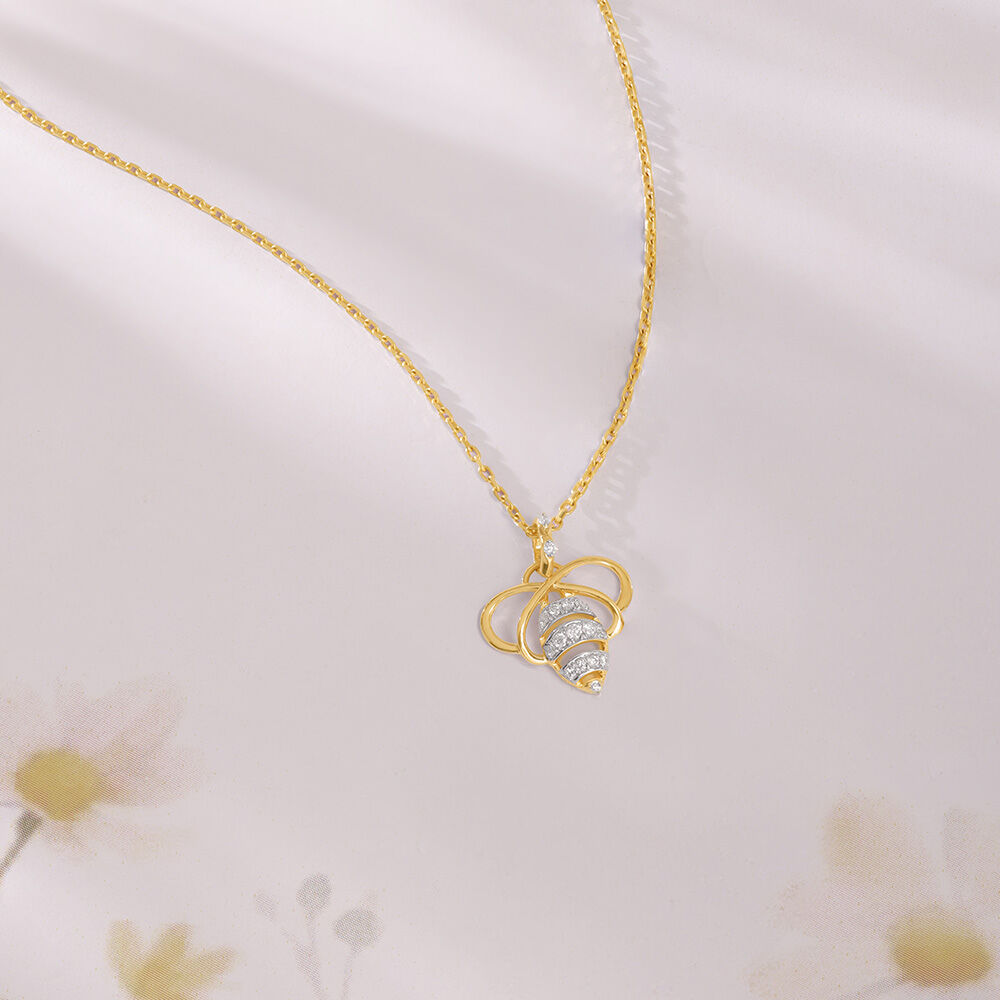 Buzz Forever Diamond Pendant in 14K Yellow Gold, 0.069 ct