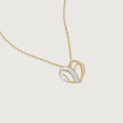 Bee Loved Heart Diamond Pendant in 14K Yellow Gold, 0.1 ct