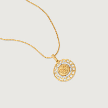 Divine Sun Radiance Diamond Pendant in 9K Yellow Gold, 0.126 ct