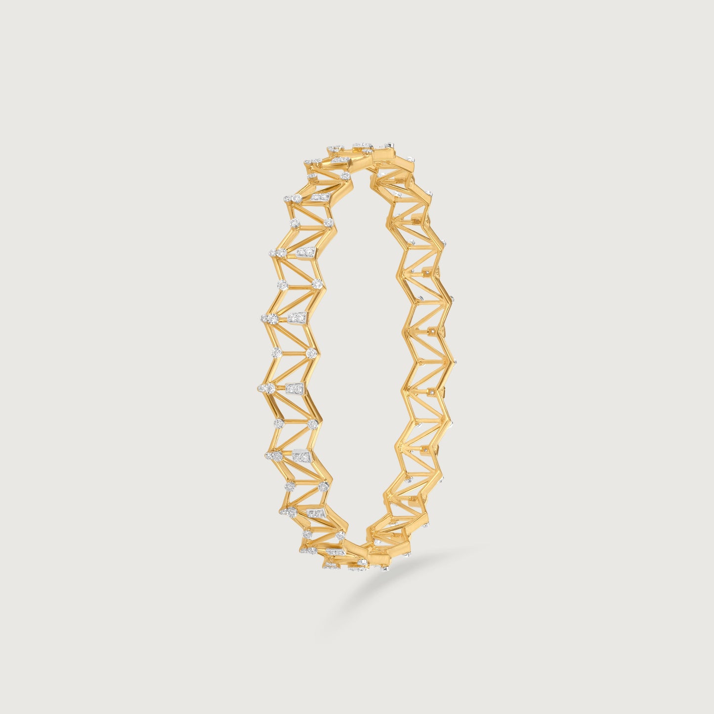 Radiant Lattice Diamond Bangle in 14K Yellow Gold, 0.493 ct