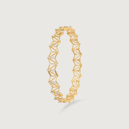 Radiant Lattice Diamond Bangle in 14K Yellow Gold, 0.493 ct