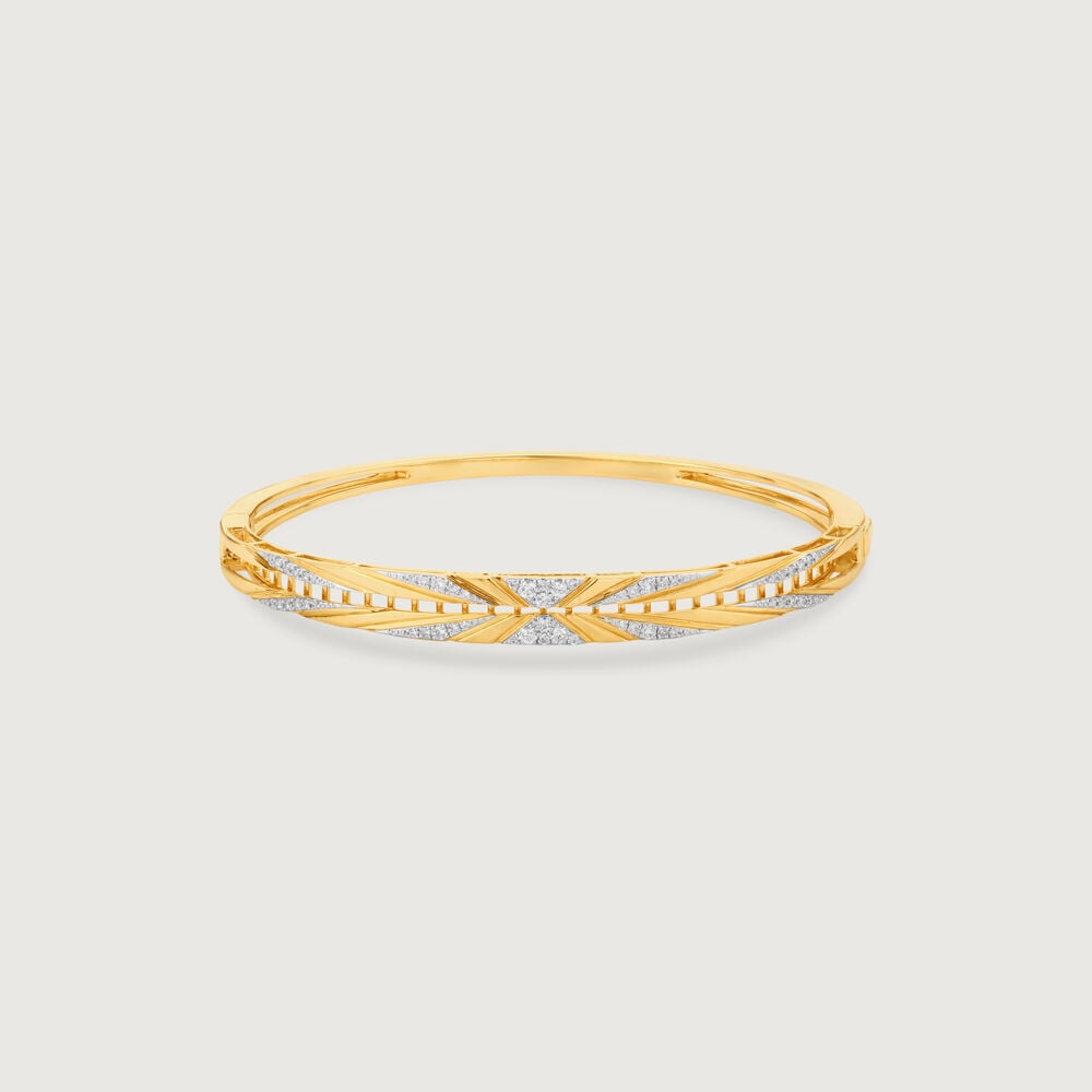 Sunflare Crisscross Diamond Bangle in 14K Yellow Gold, 0.378 ct