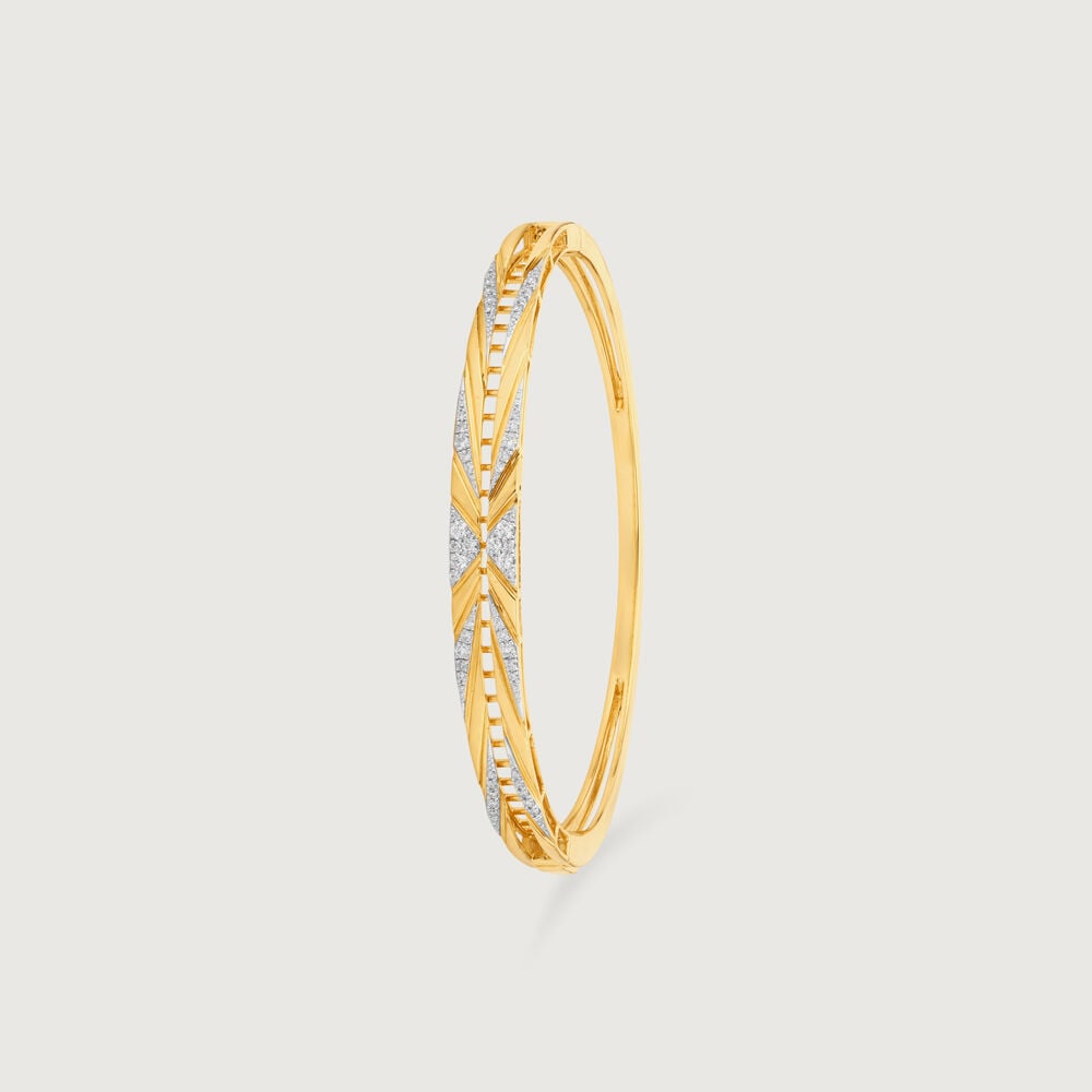 Sunflare Crisscross Diamond Bangle in 14K Yellow Gold, 0.378 ct