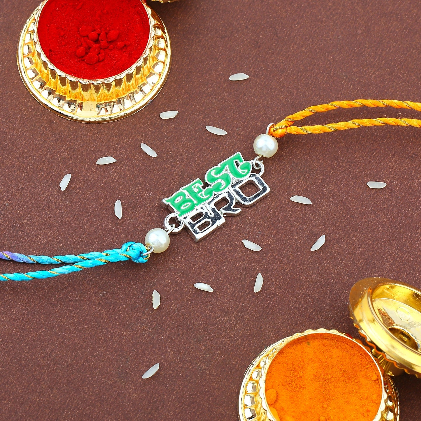 Best Bro Green Enamel Rakhi