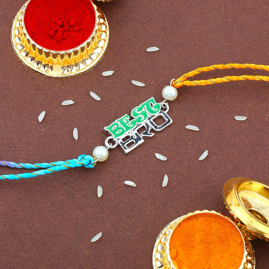 Best Bro Green Enamel Rakhi