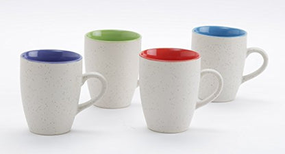 Ceramic Coffee Mug Set of 4 - Multicolor, 330ml, Dishwasher & Microwave Safe